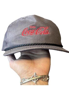 Vintage Faded Coca Cola Black SnapBack Hat KC Brand
